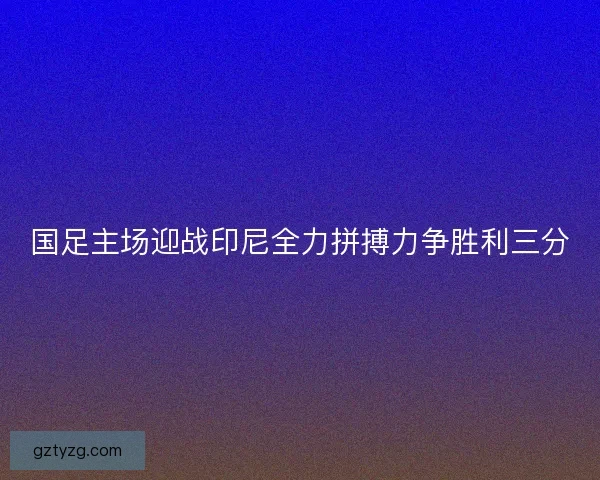 国足主场迎战印尼全力拼搏力争胜利三分