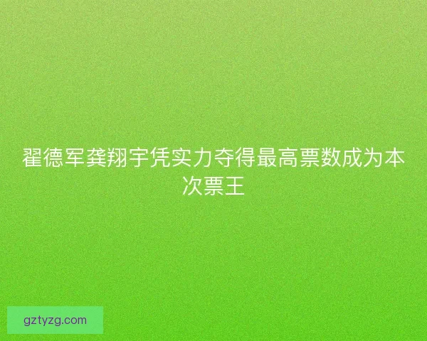翟德军龚翔宇凭实力夺得最高票数成为本次票王